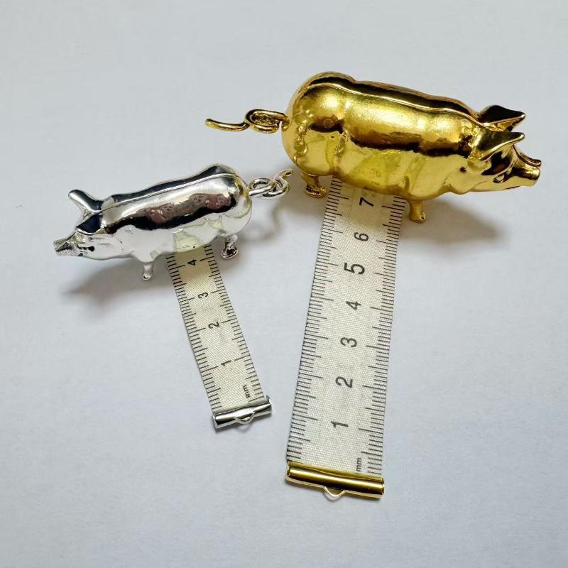 Tape Measure - ヴィンテージ豚型ミニ巻尺 金属製 柔軟なポケット定規 DIYクラフト、仕立て、縫製作業用