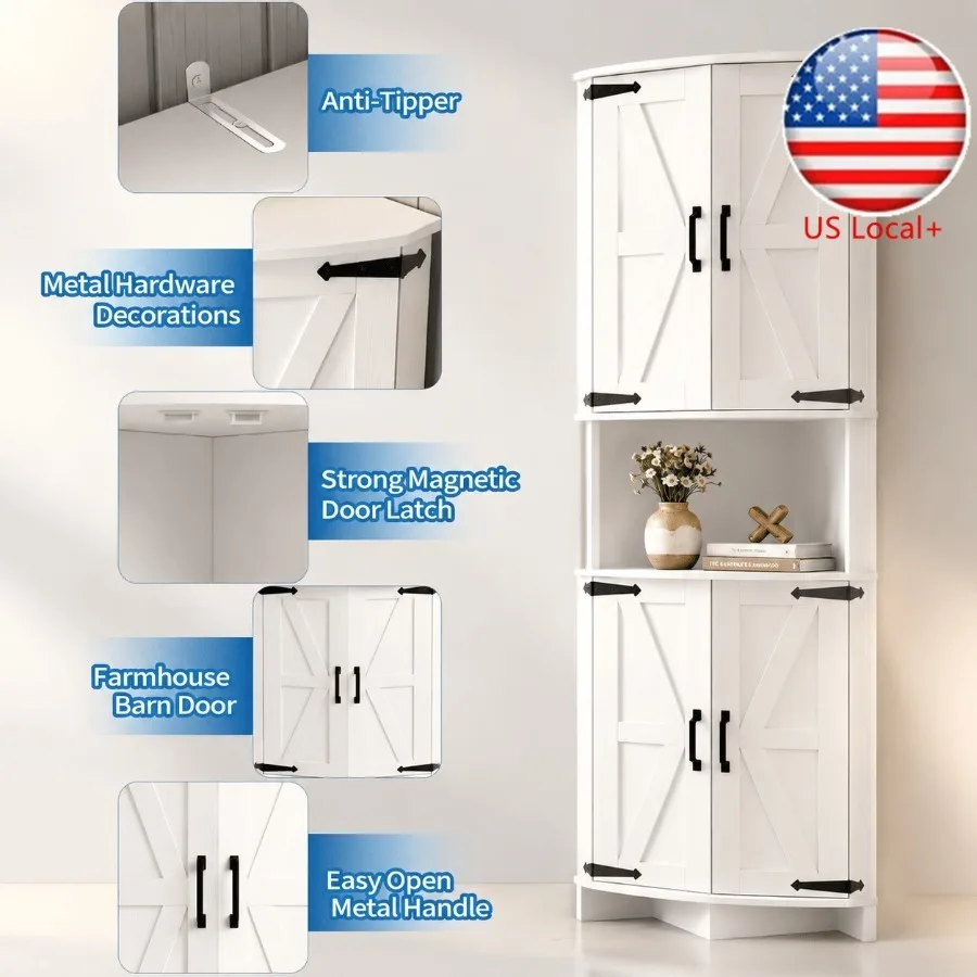 64.8インチの高さの、扉付きのキッチン用コーナーキャビネッ - Cabinet Hinges のレビューと価格