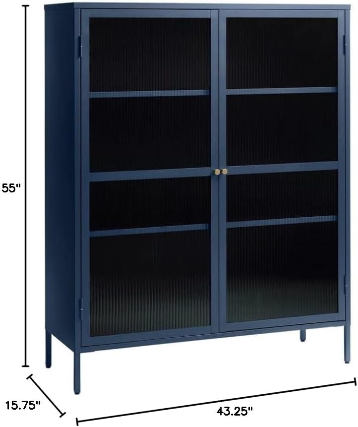 # モダンなスチール製ディスプレイキャビネット、2枚のヒンジ - Cabinet Hinges のレビューと価格