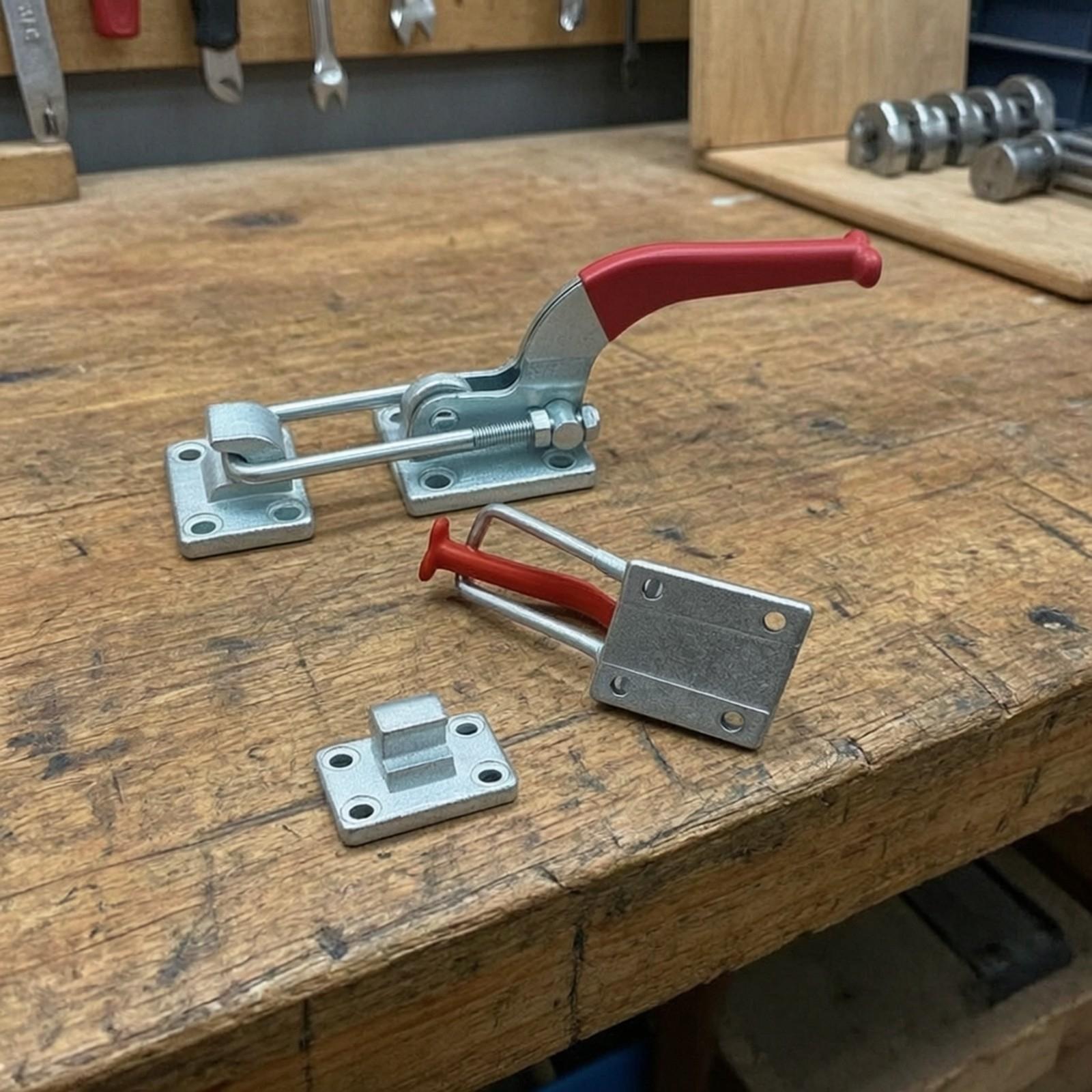 調整可能なクランプロック式の鉄製トグルラッチ。220mmの赤 - Door Handle のレビューと価格